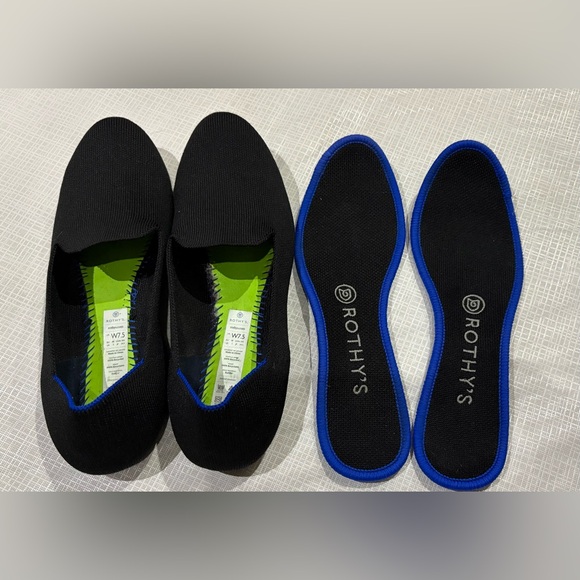 Rothy’s Sz 7.5 Black Washable Pointed Toe Ballerina Flats - Picture 10 of 11